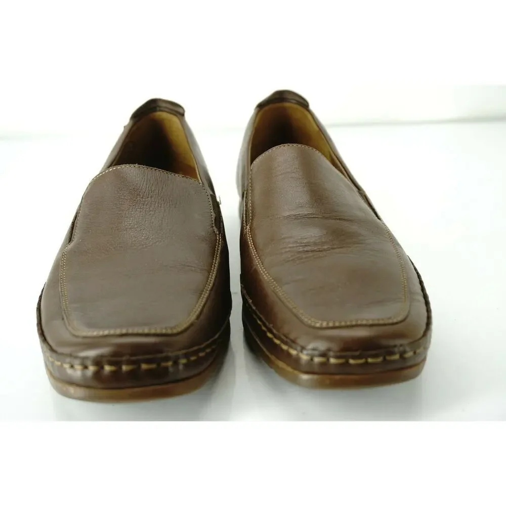 Mephisto Brown Leather Edlef Men's Apron Toe Loafers SZ 8.5 air-jet Comfortable